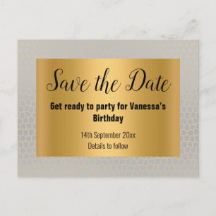 GOLD SILVER LEOPARD DRUCKEN Save the Date Ankündigungspostkarte