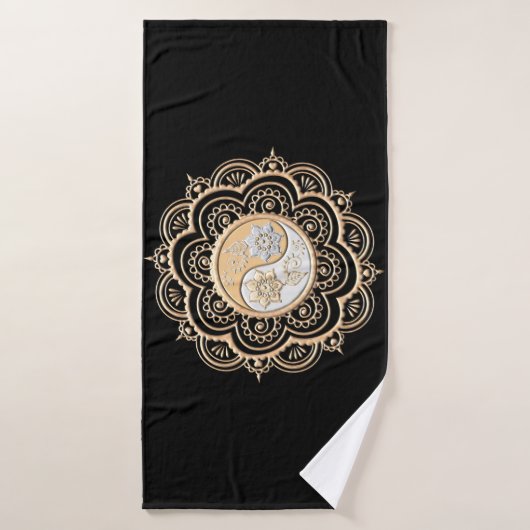 Gold & Silver Mandala Badehandtuch (Badehandtuch)