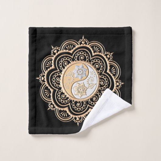 Gold & Silver Mandala Badhandtuch Set (Waschlappen)