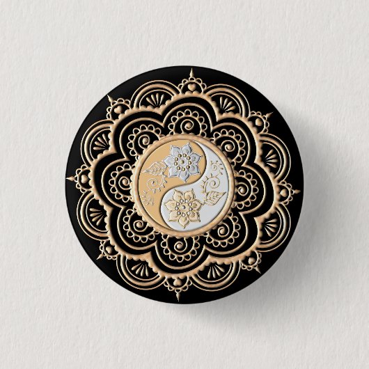 Gold & Silver Mandala Button (Vorderseite)