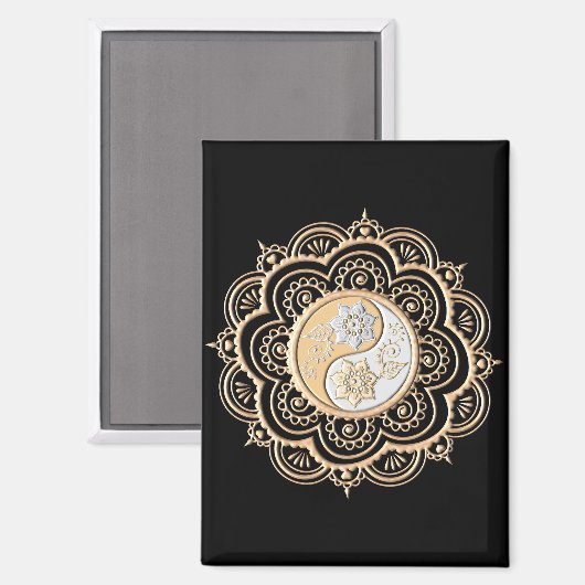 Gold & Silver Mandala Magnet (Vorderseite/Rückseite)