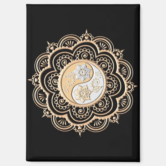 Gold & Silver Mandala Magnet (Vorderseite)