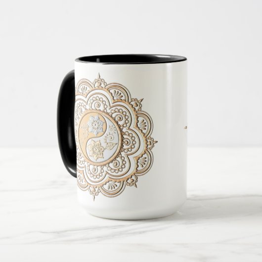 Gold & Silver Mandala Tasse (Vorderseite Links)