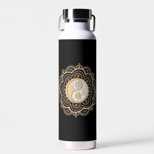 Gold & Silver Mandala water bottle Trinkflasche (Vorne)