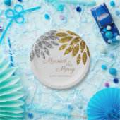 Gold Silver Married and Merry Christmas Party Pappteller (Party)