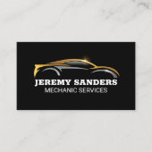 Gold Silver Metallic Sportwagen Visitenkarte (Vorderseite)