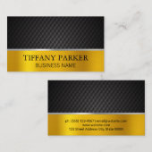 Gold Silver Metallic Trim | Schwarze Verkleidung Visitenkarte (Vorne/Hinten)