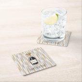 Gold Silver New Year's Eve Champagne Bottle Rechteckiger Pappuntersetzer (Vor Ort)