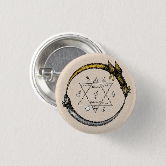 Gold & Silver Ouroboros Symbol Button (Vorne & Hinten)