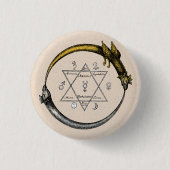 Gold & Silver Ouroboros Symbol Button (Vorderseite)