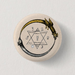Gold & Silver Ouroboros Symbol Button