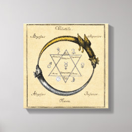 Gold & Silver Ouroboros Symbol Leinwanddruck