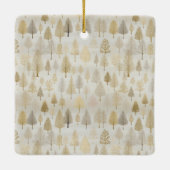 Gold Silver Pine Trees Weihnachten Keramikornament (Rückseite)