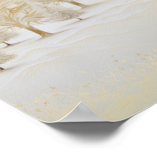 Gold Silver Pine Trees Weihnachtsgebäck Poster (Ecke)