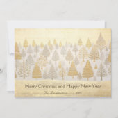 Gold Silver Pine Trees Weihnachtskarte Karte (Vorderseite)