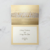 Gold Silver Pine Trees Weihnachtskarte Karte (Innenseite)