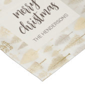 Gold Silver Pine Trees Weihnachtstisch Runner Kurzer Tischläufer (Ecke)