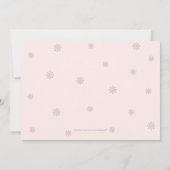 Gold, Silver & Pink Winter Wonderland Baby Dusche Einladung (Rückseite)