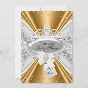 Gold Silver Princess Tiara Baby Dusche einladen Einladung