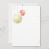 Gold Silver Red Christmas Baby Girl Dusche Einladung (Rückseite)