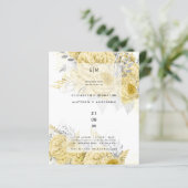 Gold Silver Rose Blumenzehen Einladungen (Stehend Vorderseite)