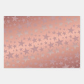 Gold Silver Rose Gold Glitzer Star Geschenkpapier Set (Vorderseite 3)