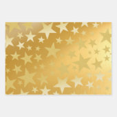 Gold Silver Rose Gold Glitzer Star Geschenkpapier Set (Vorderseite)