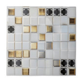 Gold Silver Small Tile Muster Fliese (Vorderseite)