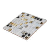 Gold Silver Small Tile Muster Fliese (Seite)