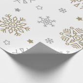 Gold & Silver Snowflake Geschenkpapier (Ecke)