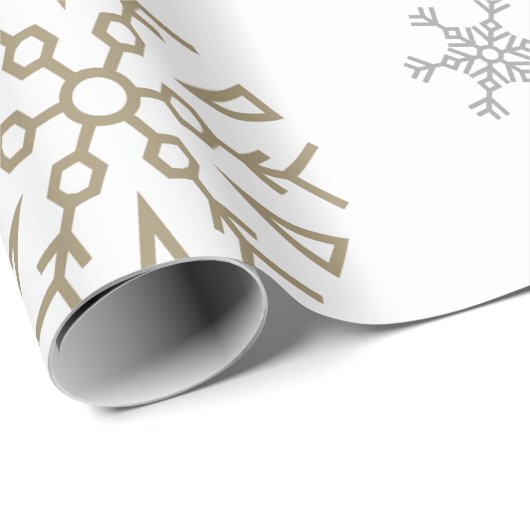 Gold & Silver Snowflake Geschenkpapier (Rolleneckpunkt)