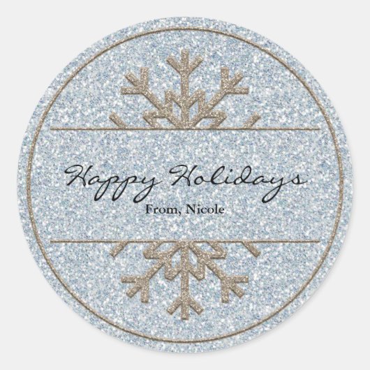 Gold & Silver Snowflake Holiday Winter Sticker (Vorderseite)