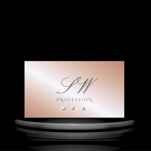 Gold Silver Sparkle Diamonds Monogram für Luxus Ro Visitenkarte