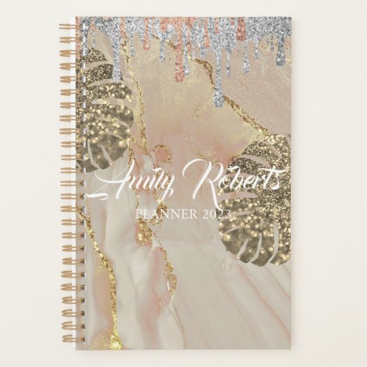 Gold Silver Sparkling Planner Planer (Vorderseite)