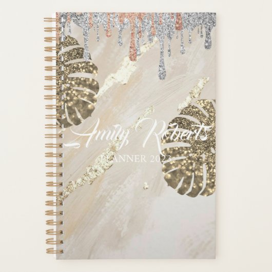 Gold Silver Sparkling Planner Planer (Vorderseite)