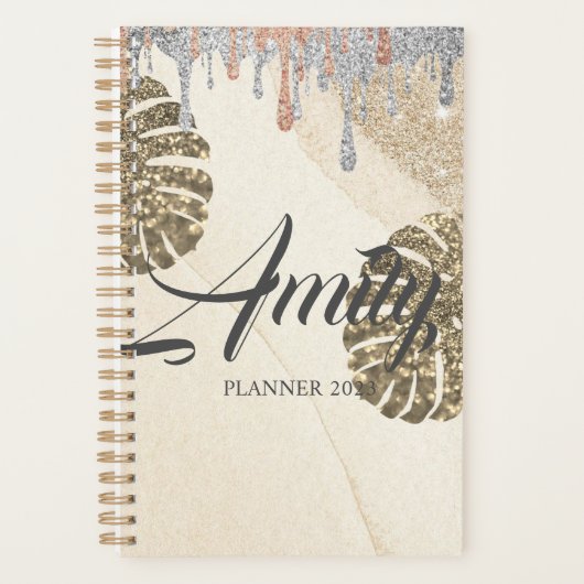 Gold Silver Sparkling Planner Planer (Vorderseite)