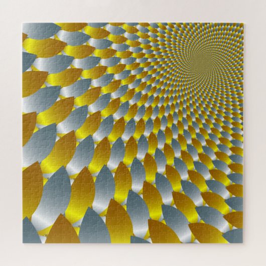 Gold Silver Spiral Metallic optische Illusion 3-D Puzzle (Horizontal)