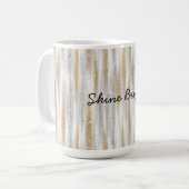 Gold Silver Stripes Christmas Celebration Birthday Kaffeetasse (Vorderseite Links)