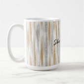 Gold Silver Stripes Christmas Celebration Birthday Kaffeetasse (Links)