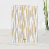 Gold Silver Stripes Christmas Celebration Birthday Karte (Rückseite)