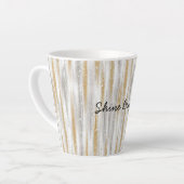 Gold Silver Stripes Christmas Celebration Birthday Milchtasse (Linke Ecke)