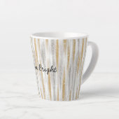 Gold Silver Stripes Christmas Celebration Birthday Milchtasse (Rechte Ecke)