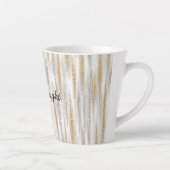 Gold Silver Stripes Christmas Celebration Birthday Milchtasse (Rechts)