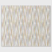 Gold Silver Stripes Christmas Celebration Geschenkpapier (Flach)