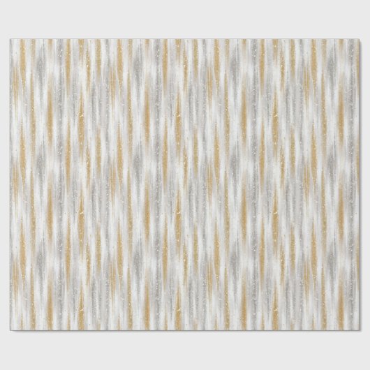 Gold Silver Stripes Christmas Celebration Geschenkpapier (Flach)