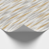 Gold Silver Stripes Christmas Celebration Geschenkpapier (Ecke)