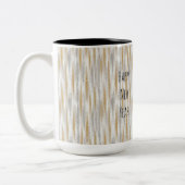 Gold Silver Stripes New Year's Eve Midnight Zweifarbige Tasse (Links)