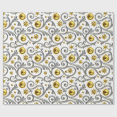 Gold & Silver Swirl Elegance Geschenkpapier (Flach)