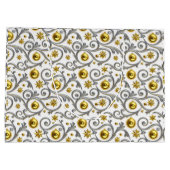Gold & Silver Swirl Elegance Große Geschenktüte (Rückseite)