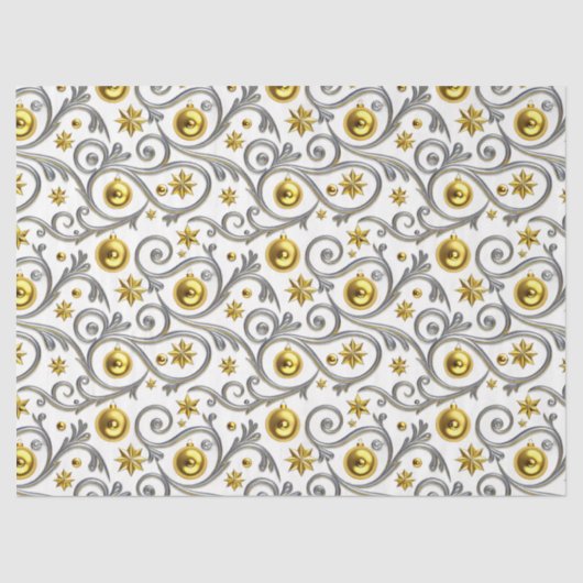 Gold & Silver Swirl Elegance Seidenpapier (Vorderseite)